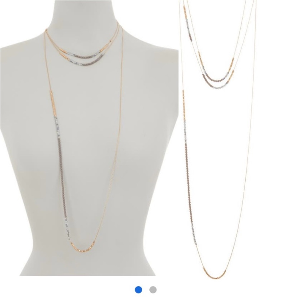 Triple layer beaded necklace